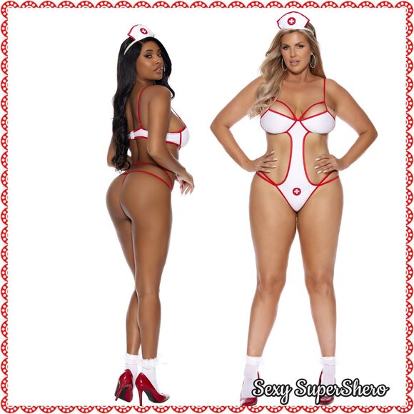 🆕❤️‍🩹Nurse Naughty Bedroom Fantasy 2 Piece Lingerie Costume Set - Picture 6 of 7